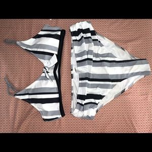 CUPSHE High Waisted Striped Bikini